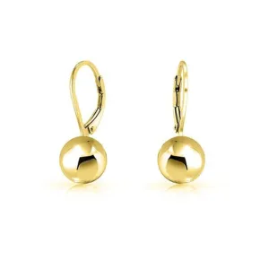 10K Yellow Gold Polished Ball Drop Earrings