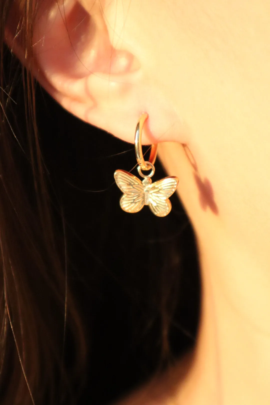 18K Gold stainless steel Butterfly Earrings