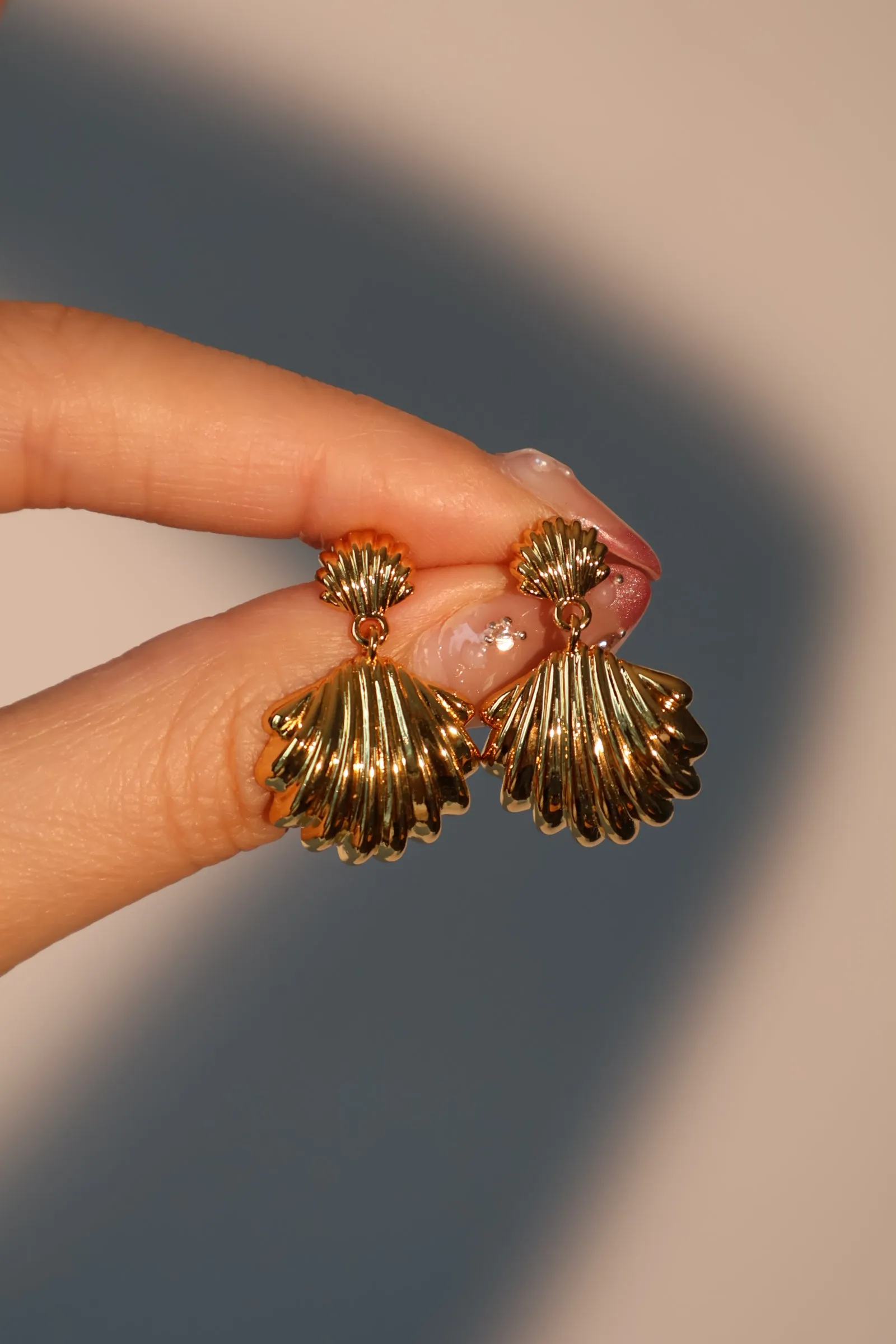 18K Real Gold Plated Sea Shell Earrings