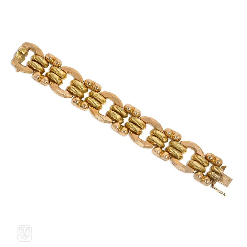 1940s Italian two-color tank bracelet