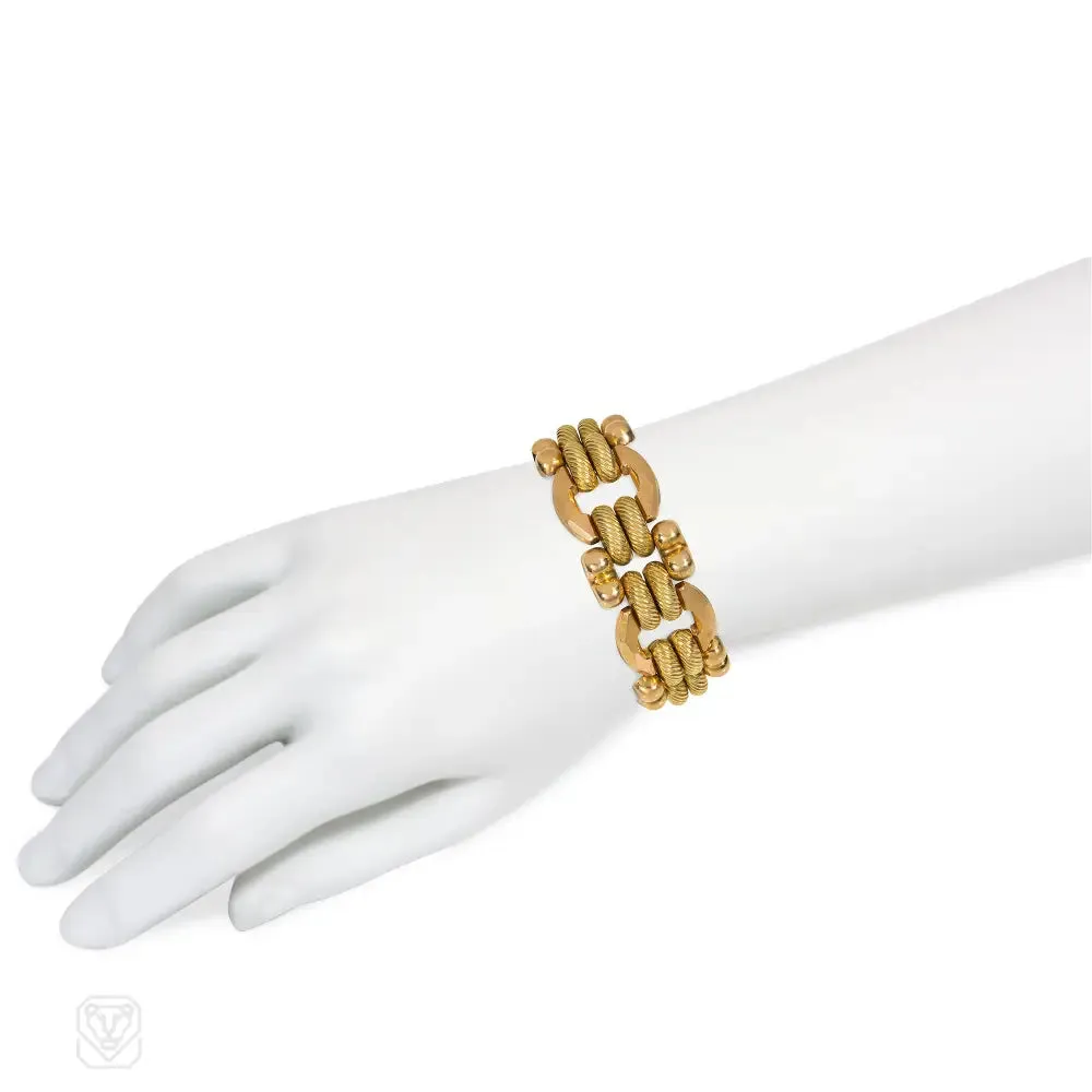 1940s Italian two-color tank bracelet