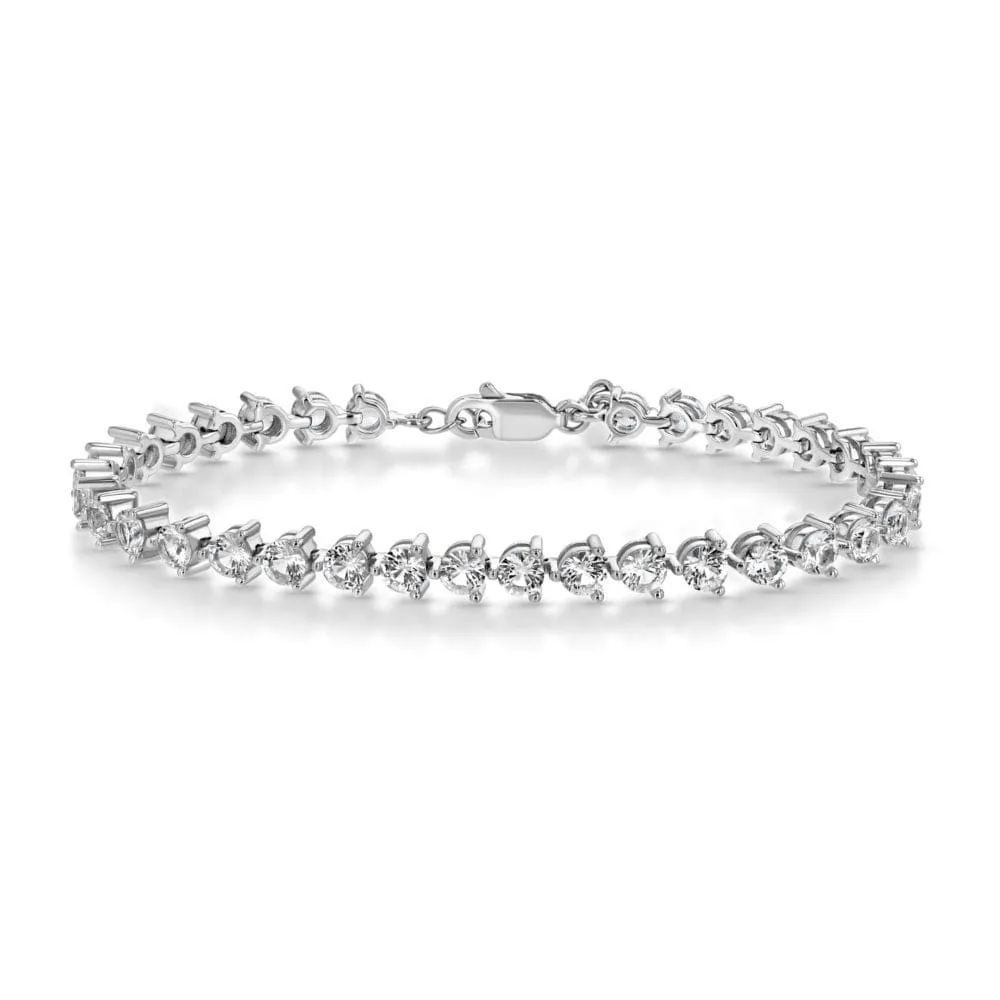 7 CT T.W. Lab White Sapphire Tennis Bracelet in Sterling Silver