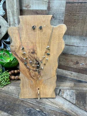 Abilene Gold Necklace with Colorful Stones