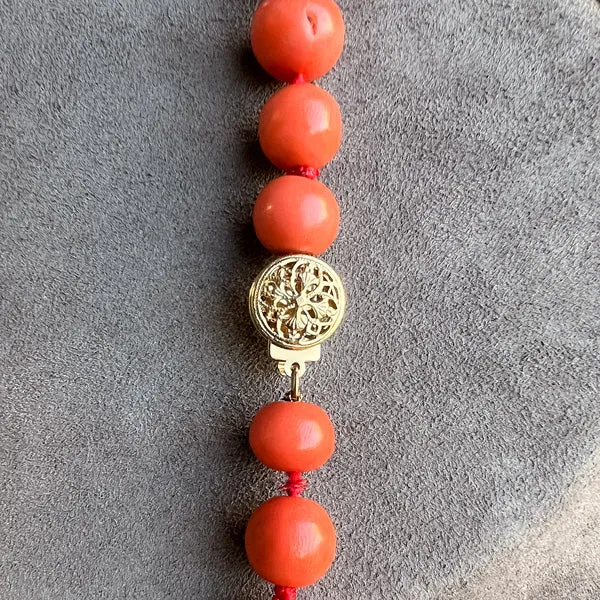 Antique Coral Bead Necklace