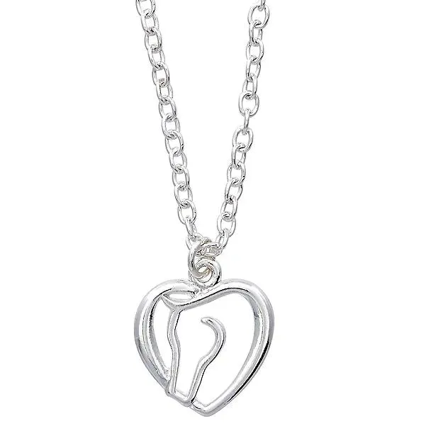 AWST Int'l Horse Head Heart Necklace w/ Horse Head Gift Box