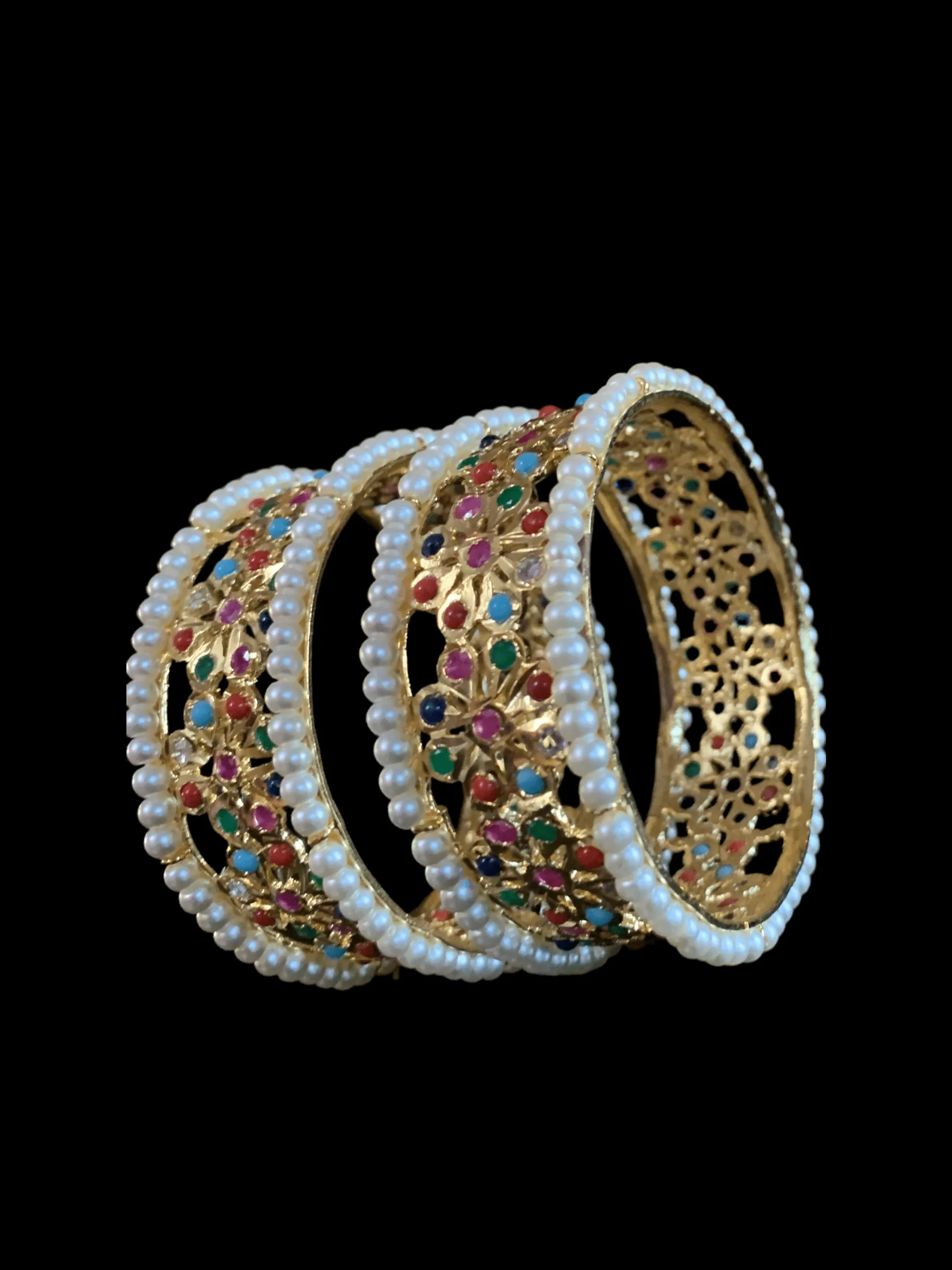 B32  Aleezay navratan  bangles ( READY TO SHIP )