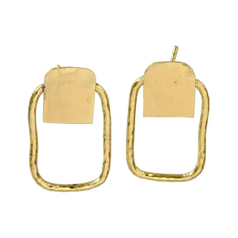 Beautiful Design Handmade 18K Gold Plated Post Earrings