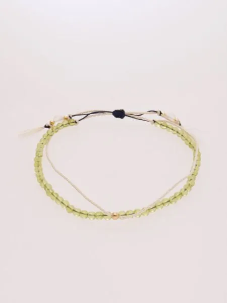 Birthstone Silk Braid Anklet- AUG