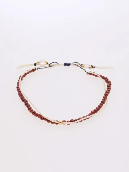 Birthstone Silk Braid Anklet- JAN