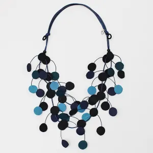 Blue Annalise Leather Necklace