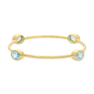 Blue Topaz Hammered Vermeil Bangle