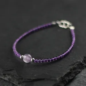 Charm Women's Amethyst Crystal Bead Bracelet Gemstone Bracelet February Birthstone Bracelet For Women