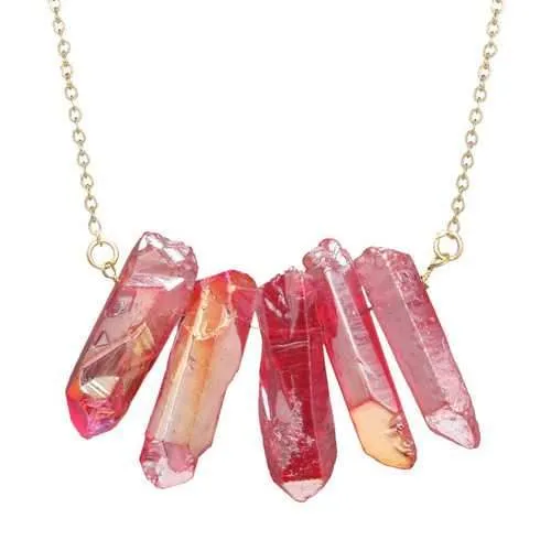 Colorful Cylinder Crystal Wome's Pendant Necklace