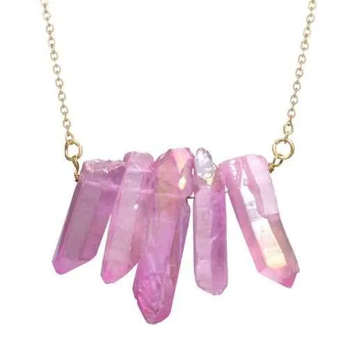 Colorful Cylinder Crystal Wome's Pendant Necklace