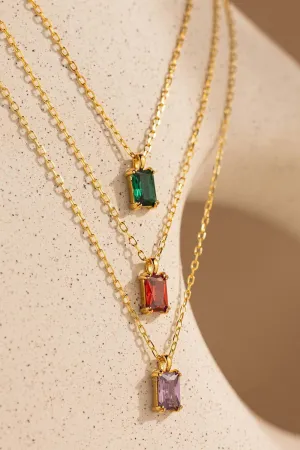 Colorful Zircon Pendant Necklace