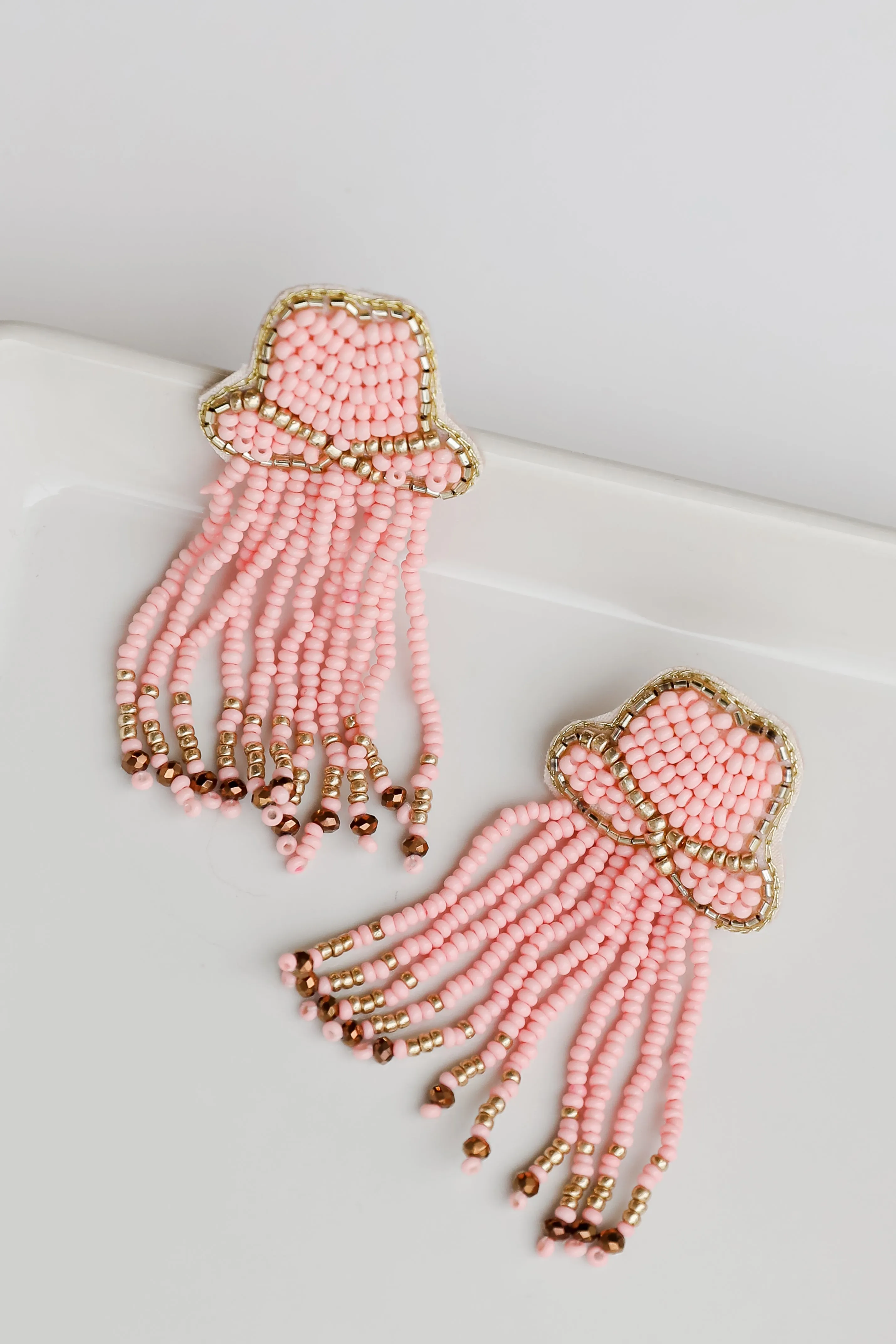 Cowgirl Hat Beaded Fringe Earrings