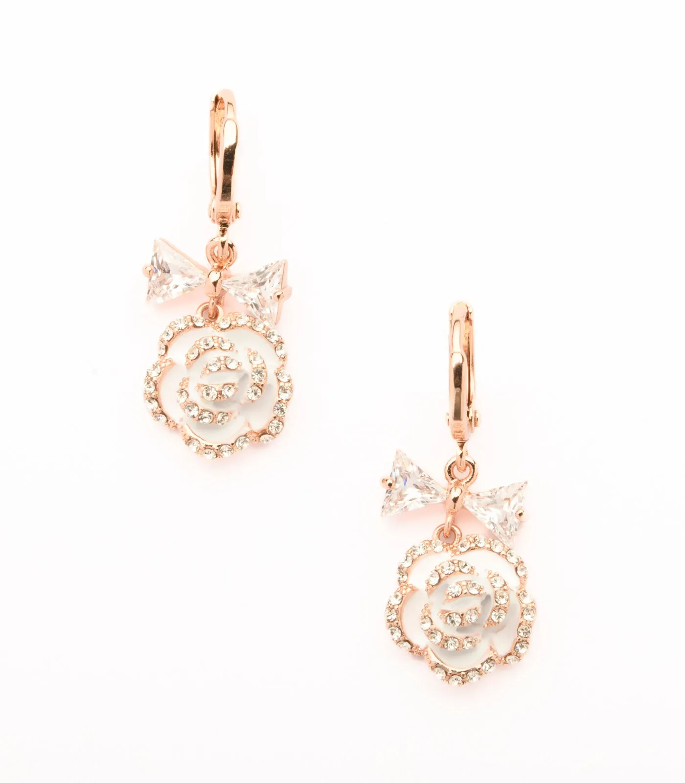 Decent Falling Golden Color Roses Earrings (Brass)