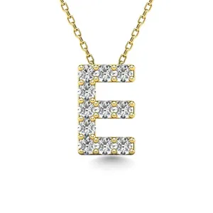 Diamond 1/10 Ct.Tw. Letter E Pendant in 14K Yellow Gold"