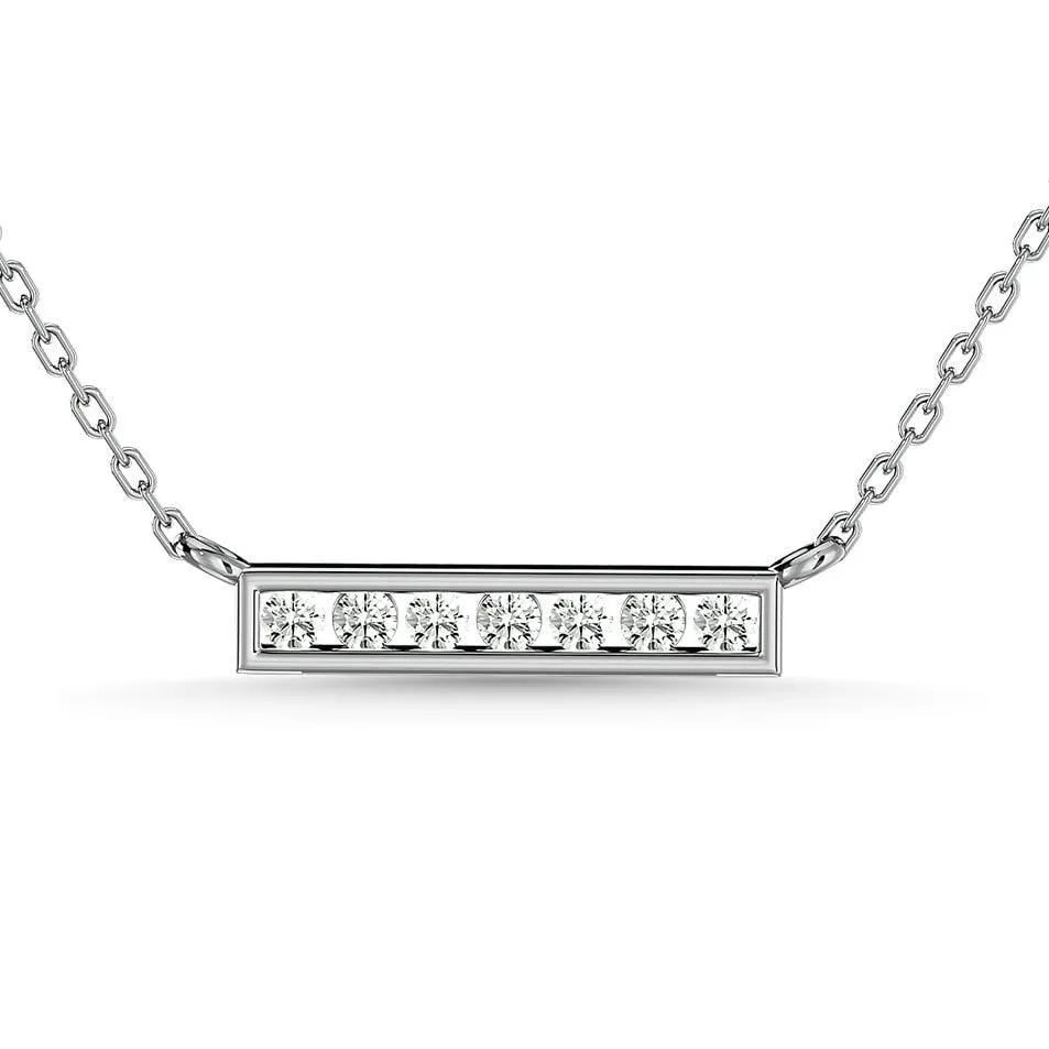 Diamond 1/4 Ct.Tw. Bar Pendant in 10K White Gold