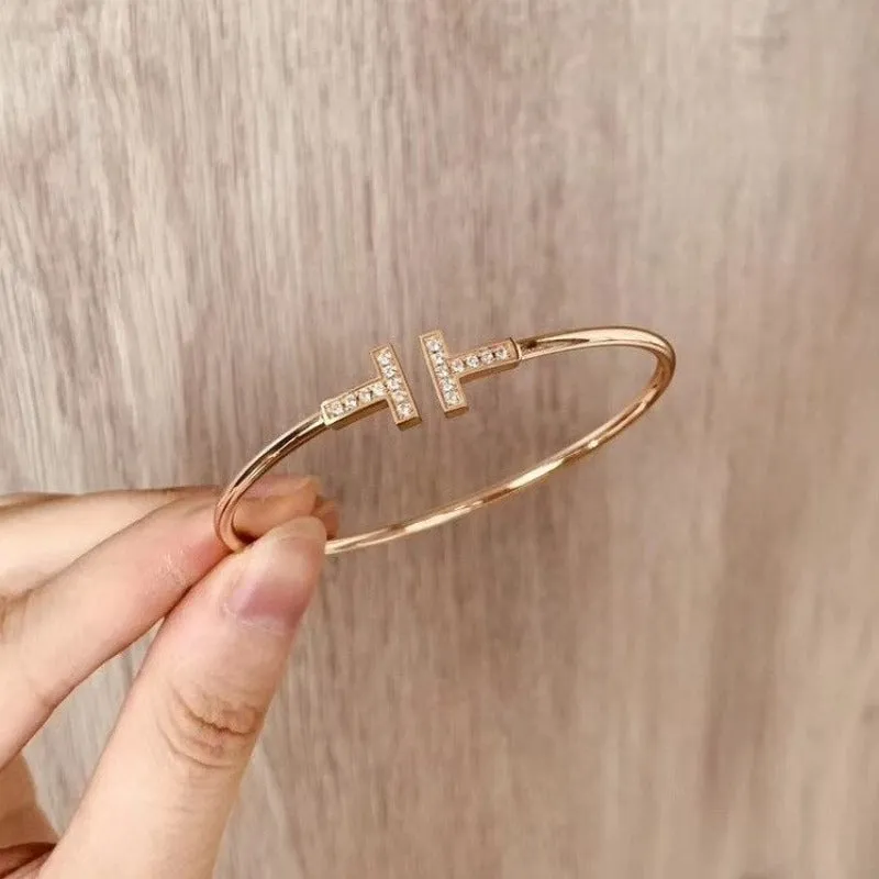 Double T Opening Women's Bracelet