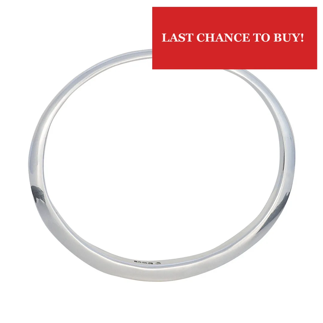 Eclipse Silver Oval Bangle