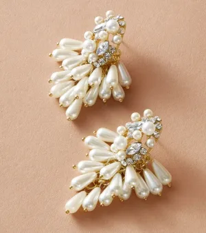 Faux Pearl Drop Earrings.