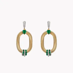 Feelings Emerald & Diamond Chain Earrings