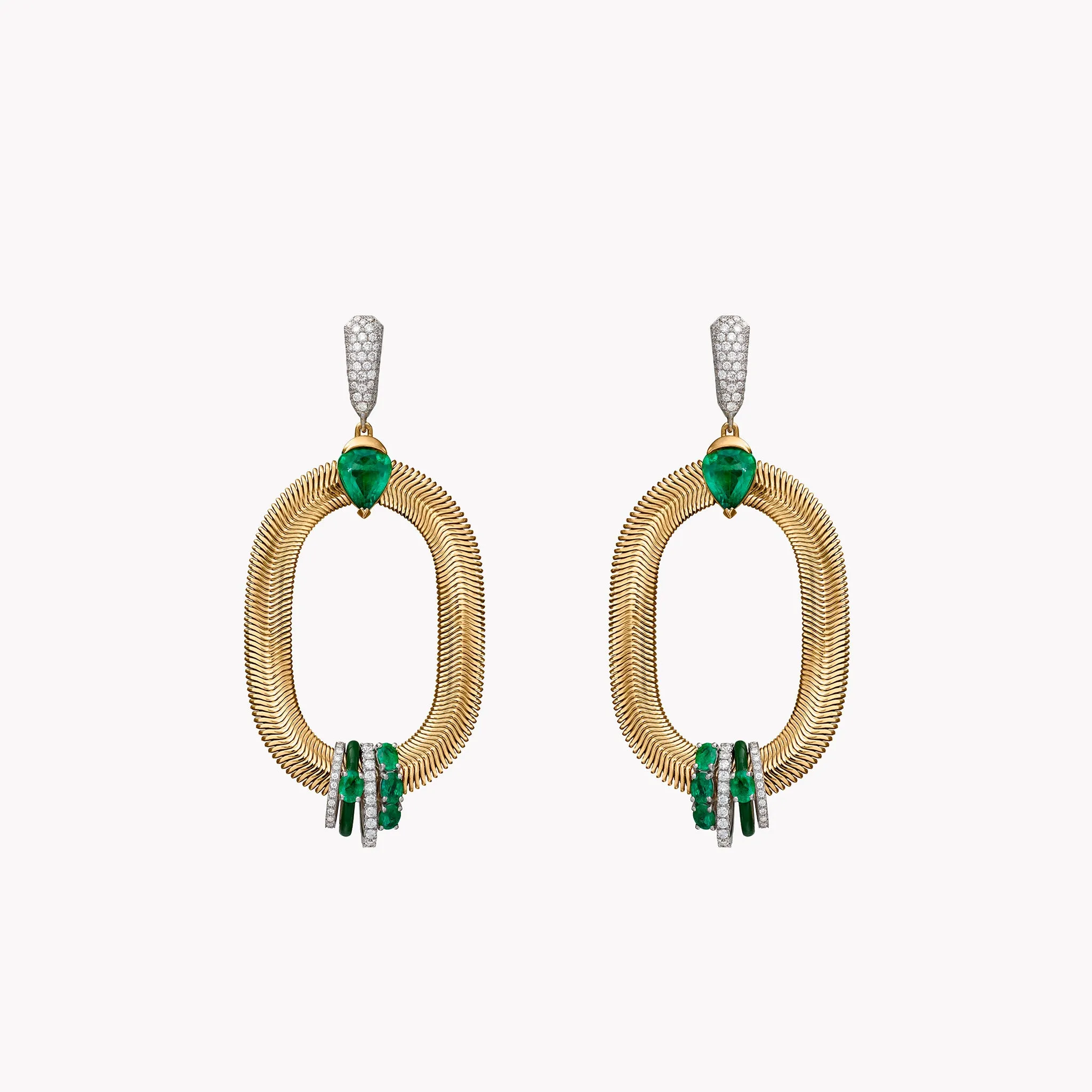 Feelings Emerald & Diamond Chain Earrings