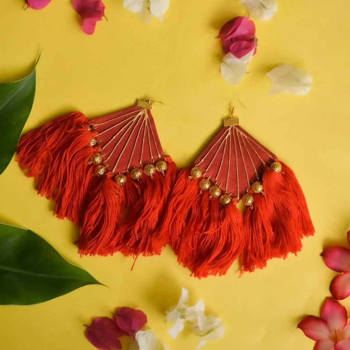 Fireworks Handpainted Red (Earrings)