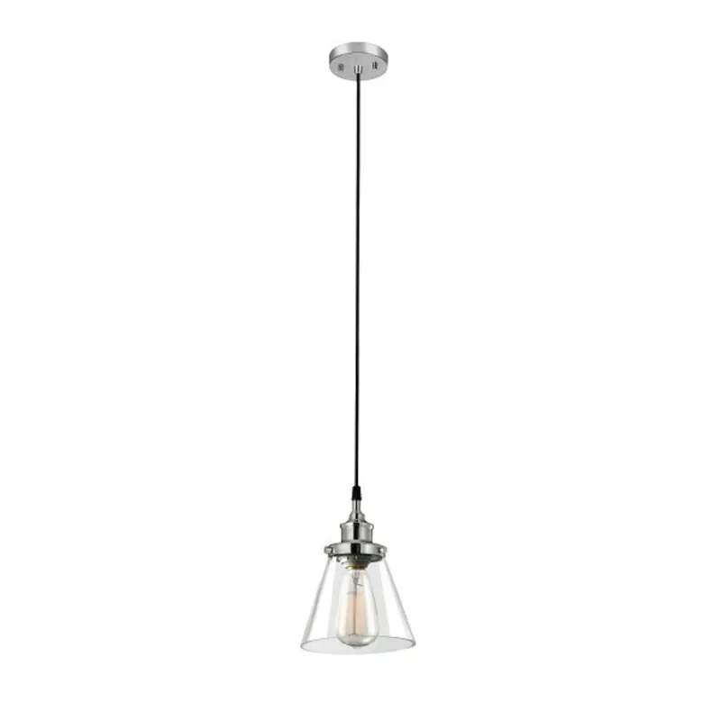 Globe Electric Parker Chrome Clear 1 lights Pendant Light