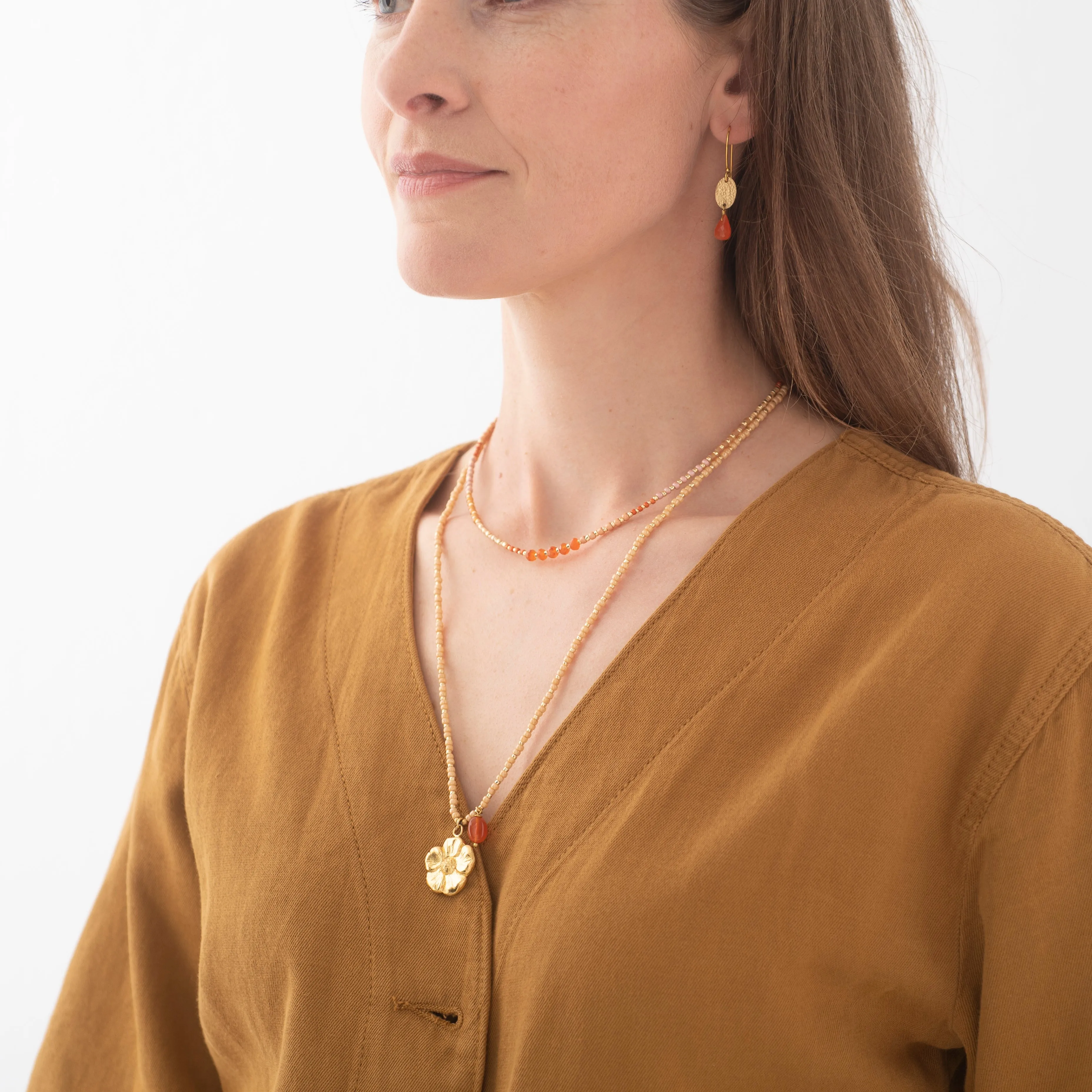 Golden Carnelian Gold Coloured Necklace - A Beautiful Story