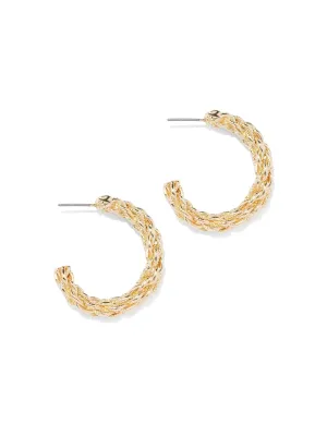 Goldtone Braided Hoop Earring