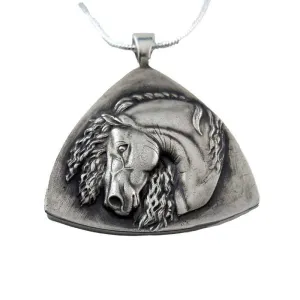 Iberian Horse Pendant Necklace Sterling Silver