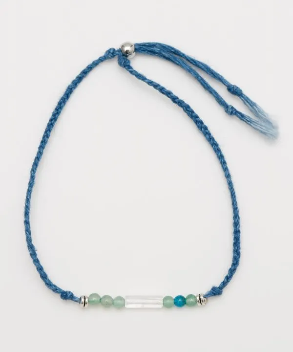 Indigo Dyed Braided Anklet - Aventurine - May