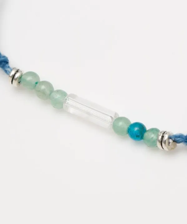 Indigo Dyed Braided Anklet - Aventurine - May