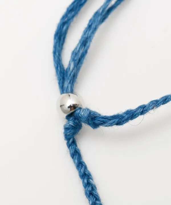 Indigo Dyed Braided Anklet - Lapis Lazuli - Sep