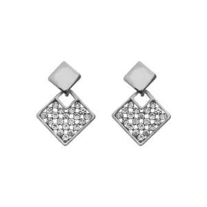 JewelMaze Austrian Stone Silver Plated Stud Earrings ( assorted design )