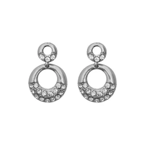 JewelMaze Austrian Stone Silver Plated Stud Earrings ( assorted design )