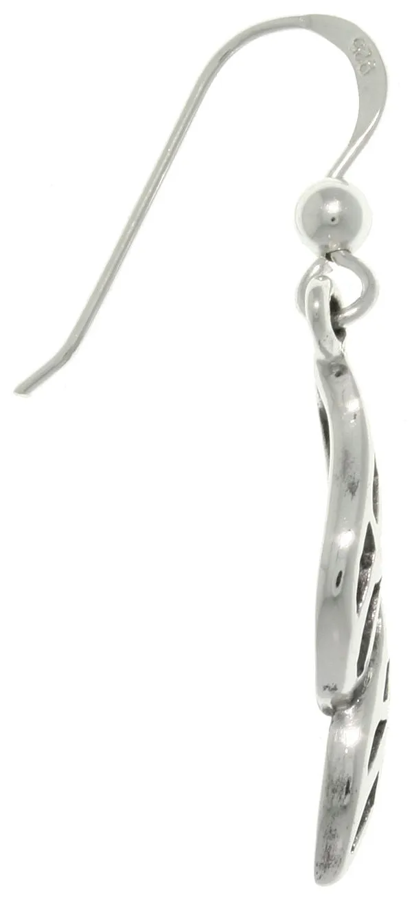 Jewelry Trends Sterling Silver Swirling Leaf Dangle Earrings