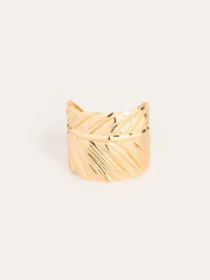 Leaf Textured Cuff Bracelet