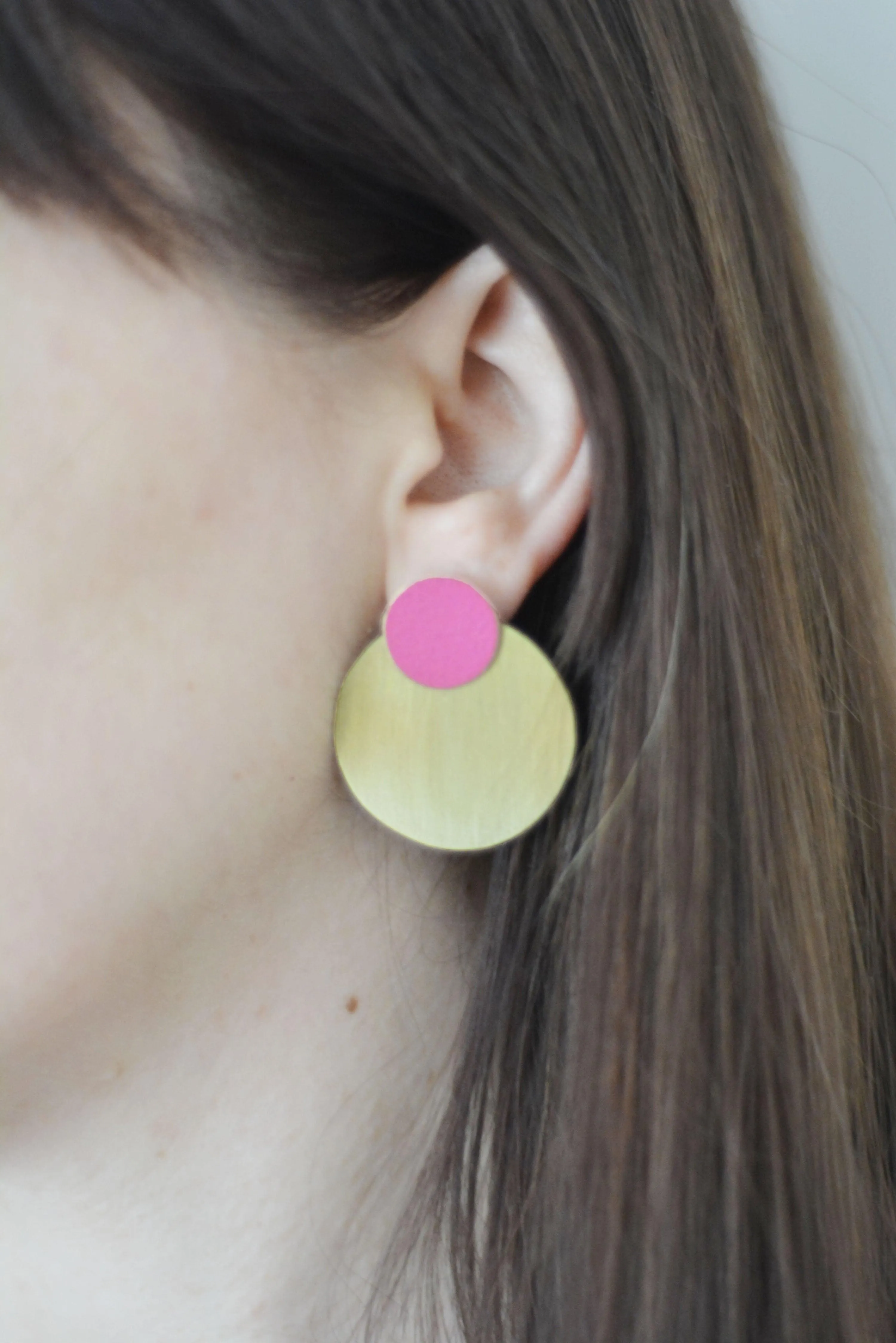 LIS Exclusive Coloured Round Statement Earrings