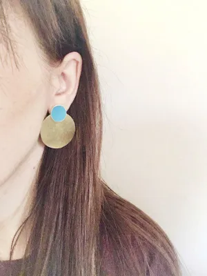 LIS Exclusive Coloured Round Statement Earrings