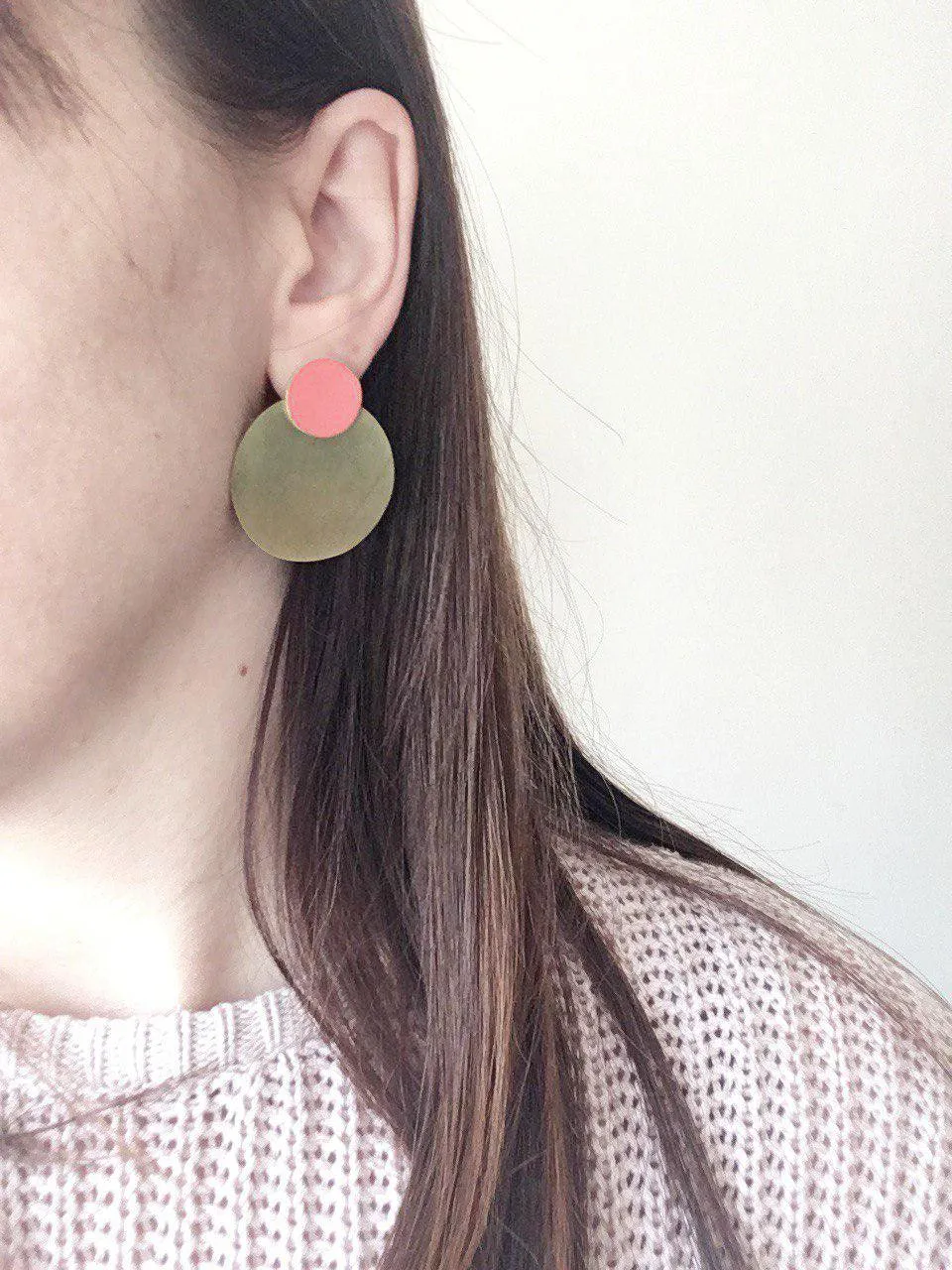 LIS Exclusive Coloured Round Statement Earrings