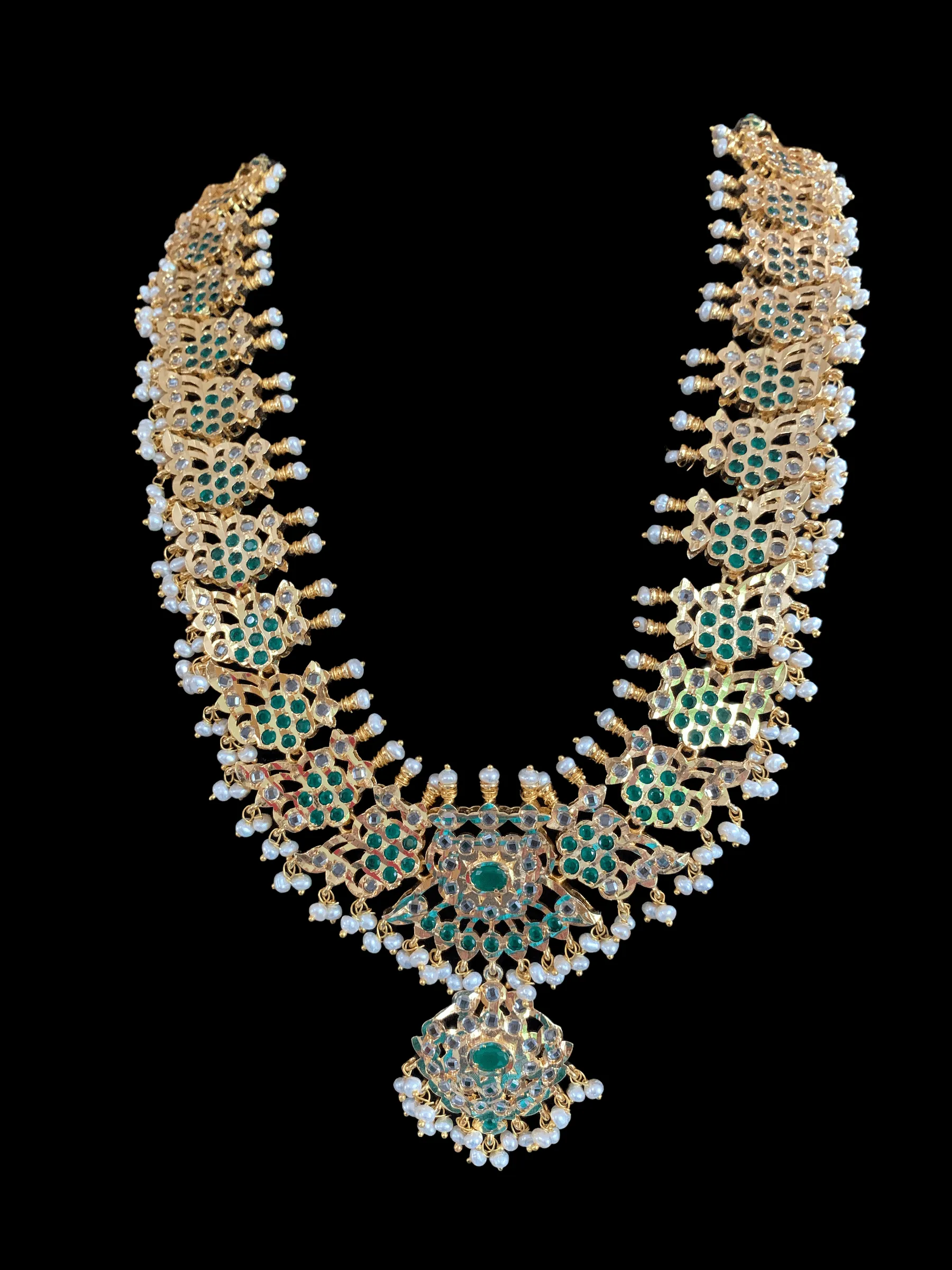 LN8 Samyukta  fresh water pearls set in green   (READY TO SHIP)