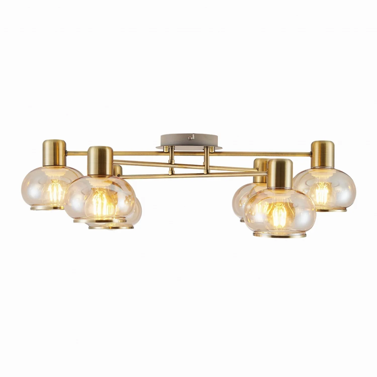 Marbell Close To Ceiling Light 6Lt in Antique Brass, Black