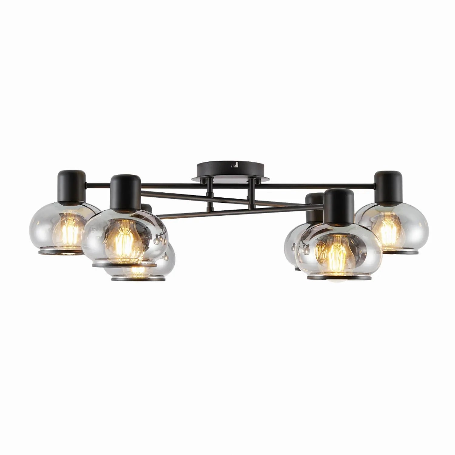 Marbell Close To Ceiling Light 6Lt in Antique Brass, Black