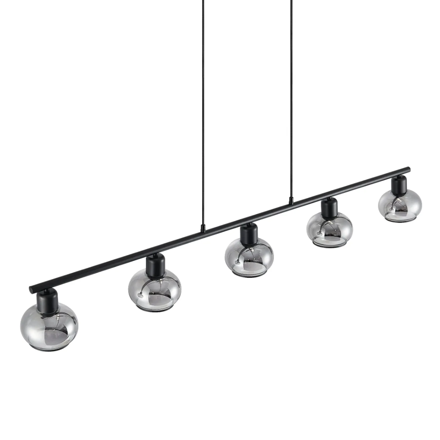 Marbell Pendant Light 5Lt in Antique Brass, Black