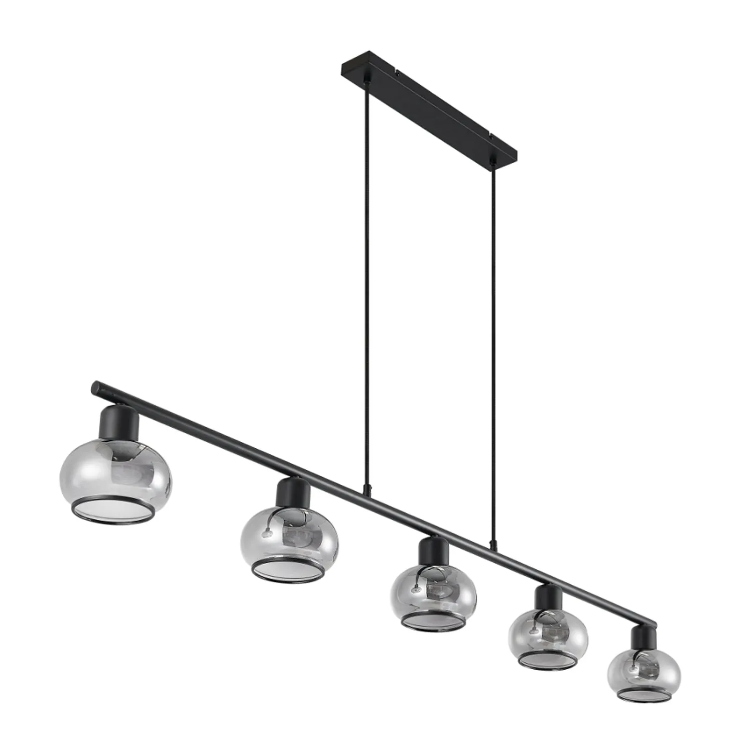 Marbell Pendant Light 5Lt in Antique Brass, Black