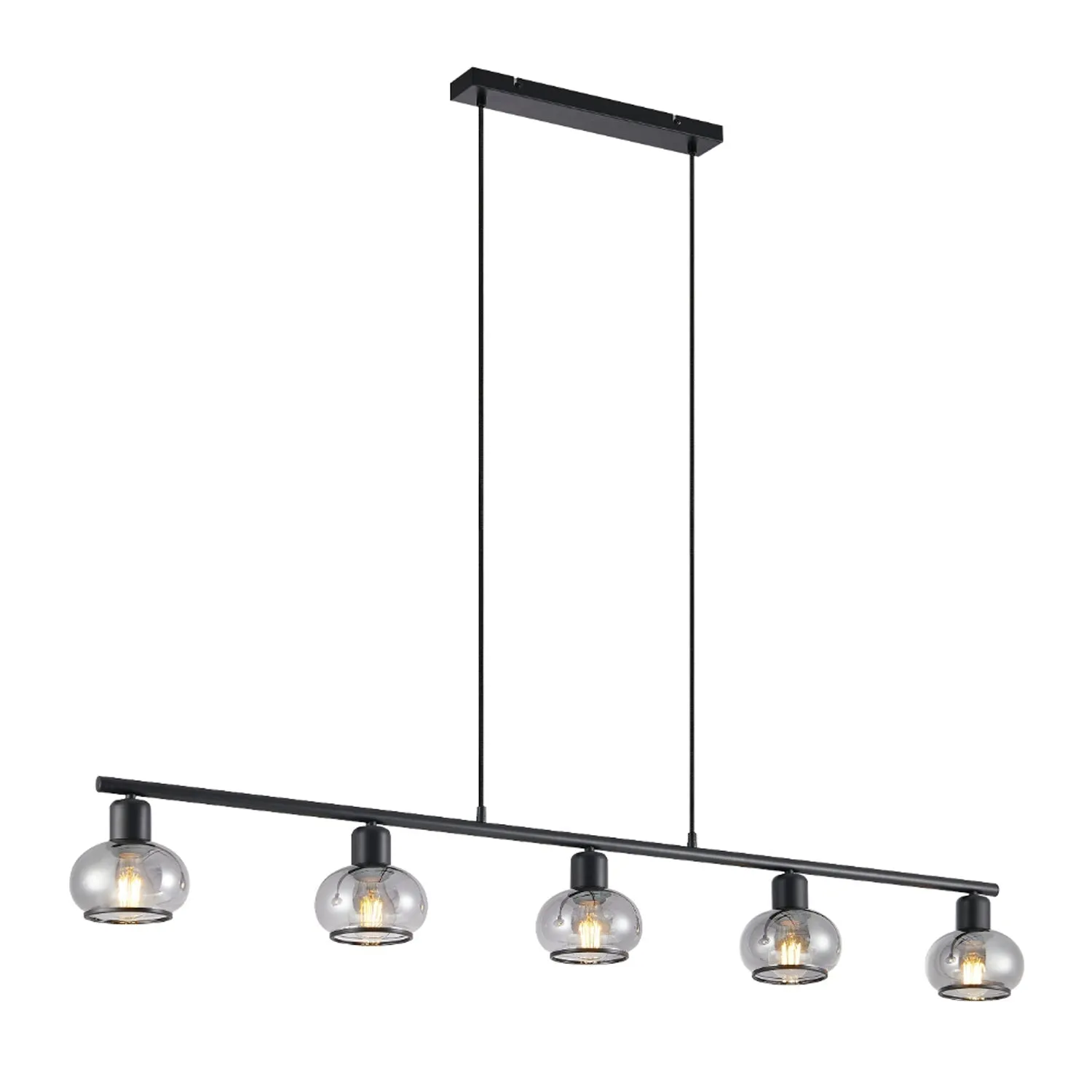 Marbell Pendant Light 5Lt in Antique Brass, Black