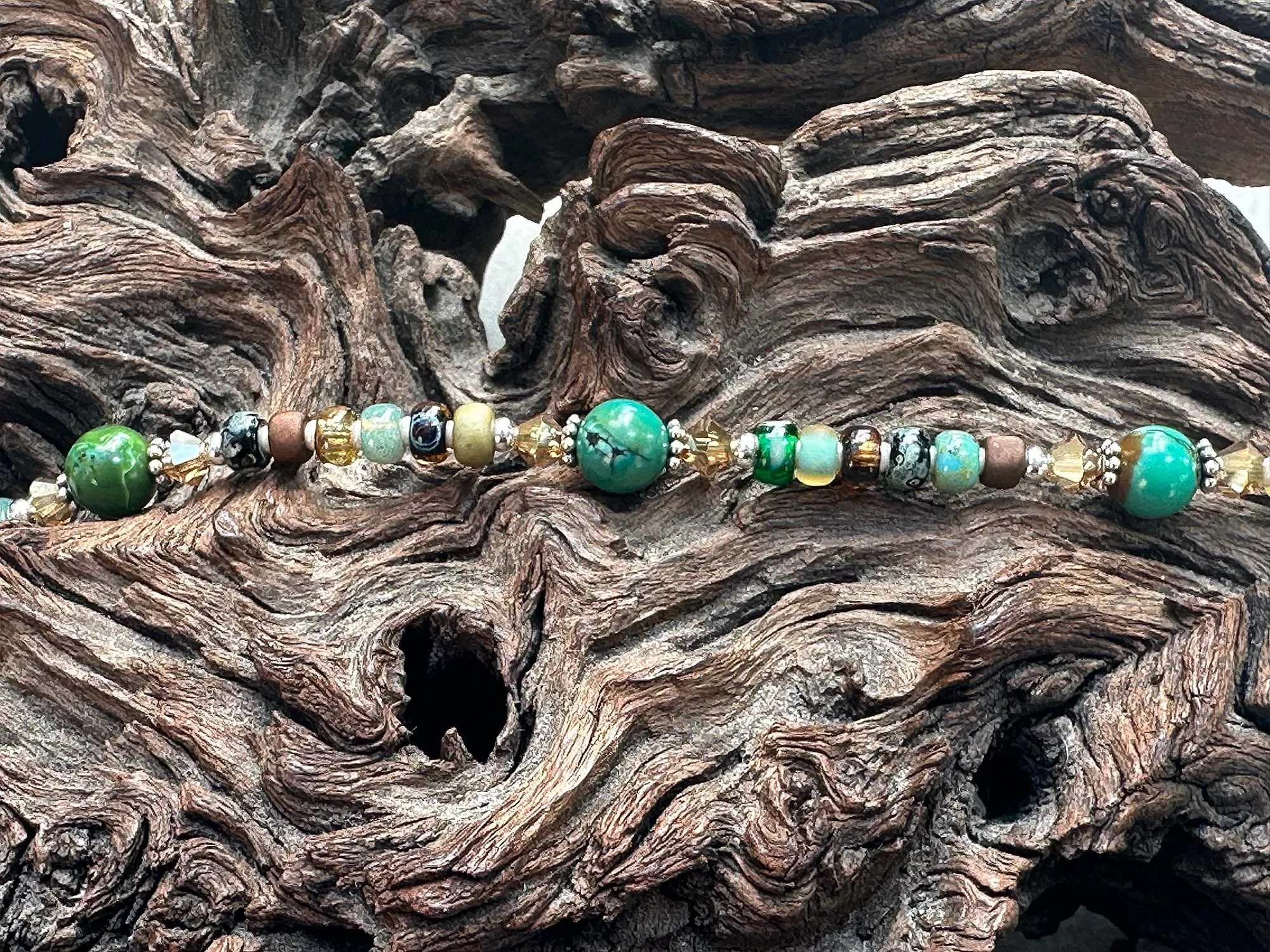 Old World Jasper Gemstone Beaded Anklet